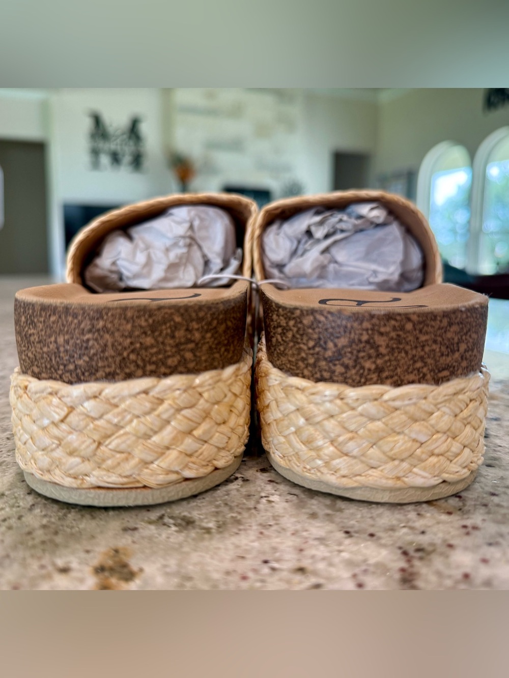 NOT RATED Platform SANDALS in Natural NEW - Picture 7 of 8